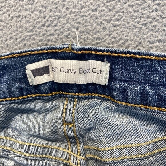 Levis 529 Blue Jeans Size 16 MMid Rise‎ Curvy Bootcut Stretch Denim,Casual - Picture 3 of 13